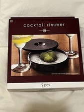 New Cocktail Glass Rimmer Set 2 pcs Black Commercial for Salt & Lime
