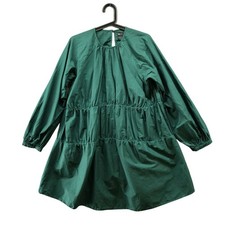 ASOS Tiered Long Sleeve Mini Dress Womens 4 Forest Green Balloon Boho Holiday