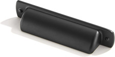 Black Cabinet Cup Pulls 10-Pack 2.5-Inch Matte Black Kitchen Drawer Hardware