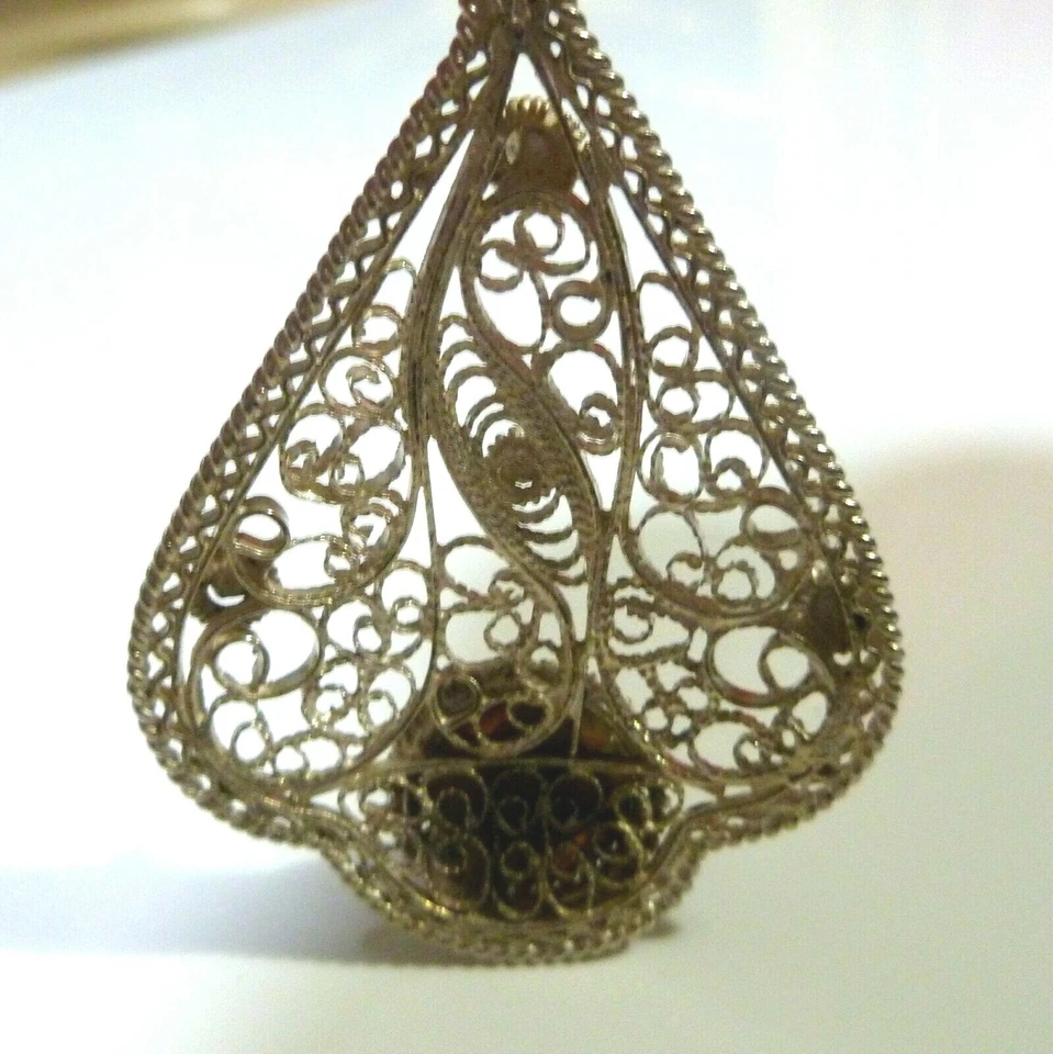 Ciondolo in argento massiccio 835 fatto a mano con grande agata con pietre... - Immagine 2 di 3