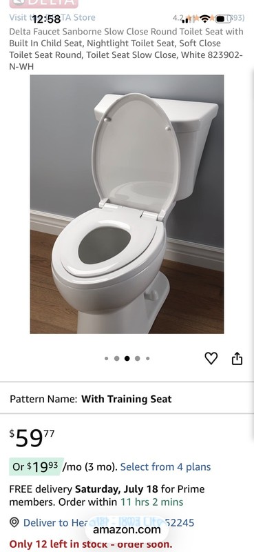 Delta 823902-N-WH Sanborne Potty Training Nightlight Toilet Seat White