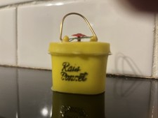 Vintage Plastic Rain Bonnet Plastic Case Hong Kong 60 s NOS New Old Stock Yellow