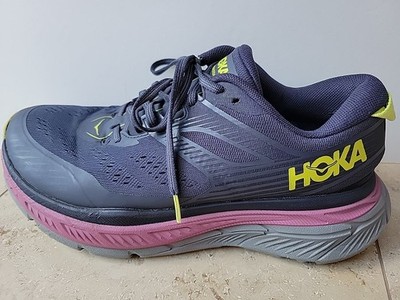 Hoka One One Stinson ATR 6 Trail Running Shoes Womens US 9.5 EU 42 - Gray Yellow