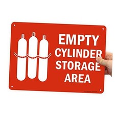 "Empty Cylinder Storage Area" Sign  10" x 14" Plastic