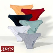 Cotton Briefs Low Rise Women Seamless Soft Underwear Breathable 3 Pieces