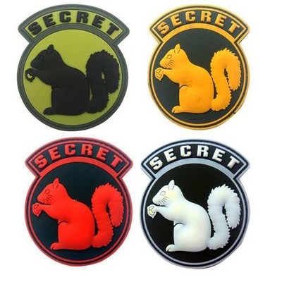 4Pcs 3D Pvc Top Secret Squirrel Navy Seal Team Covert Rubber Hook Patch Glow