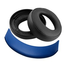 Geekria Earpad  Headband Compatible with Sony PS4 Gold Headphones Black/Blue 
