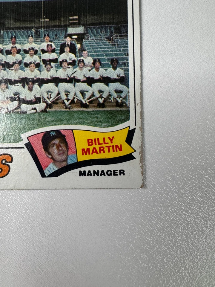 1977 Topps No387 New York Yankees немаркированный контрольный список - Изображение 3 из 4