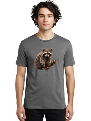 Tattoo-Raccoon-2 Mens Graphic Tee, 100% Cotton, Casual Summer Wear