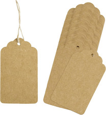 200Pcs Price Tags with String Attached   2.7x1.5 in Blank Kraft Paper Gift Tag,
