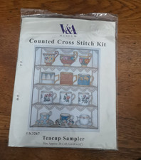 V&A Museum Counter Cross Stich Teapot Sampler 20x25.5cm