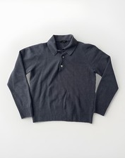 1990 Tom Ford Seamless 100 Cashmere Polo Sweater Chunky Blue IT48 US Medium 