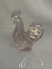 Fenton Miniature Pink Chicken Rooster Figurine 2.75" Art Glass Full Sticker USA