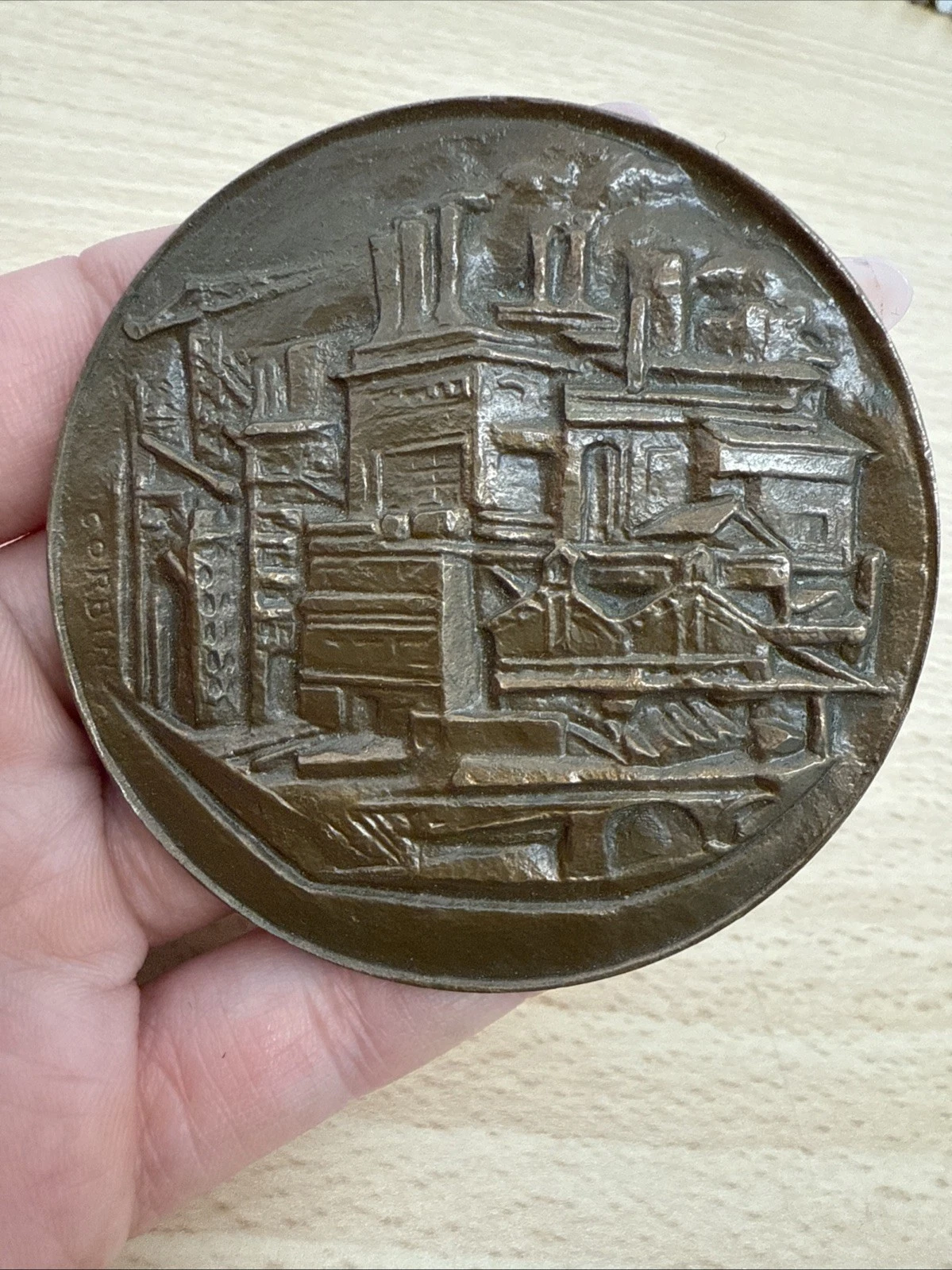 Médaille Groupement Des Industriels De La Région De Mantes En Bronze 1986