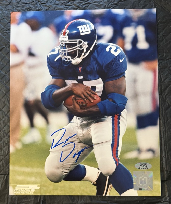 Ron Dayne New York Giants Signed Original NFL Football Photo MVSM Auth