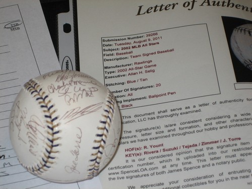 2002 AL ALL STAR TEAM(20) TEAM SIGNED AUTOGRAPHED BASEBALL SUZUKI RIVERA + JSA - Picture 11 of 12