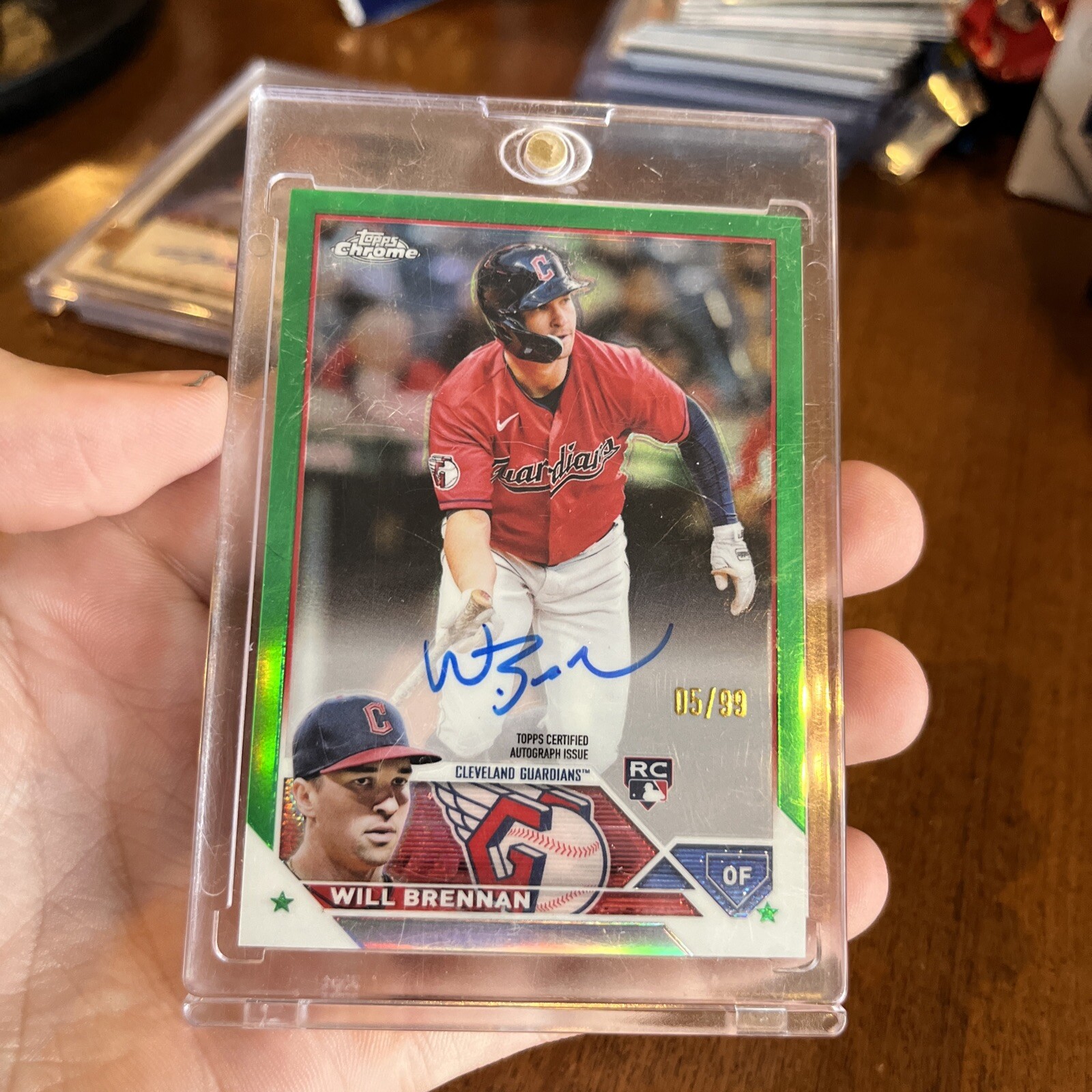 2023 Topps Chrome Will Brennan #RA-WBR RC Green Refractor Auto /99 #4118