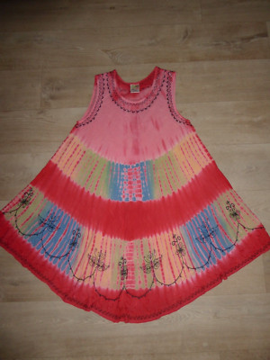 INDIA BOUTIQUE leichtes Kleid Ärmellos Bestickt 100%Rayon Gr.44-46 **w.NEU**