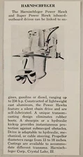1963 Magazine Photo Harnischfeger Super Power Hawk Inboard-Outboard Motors