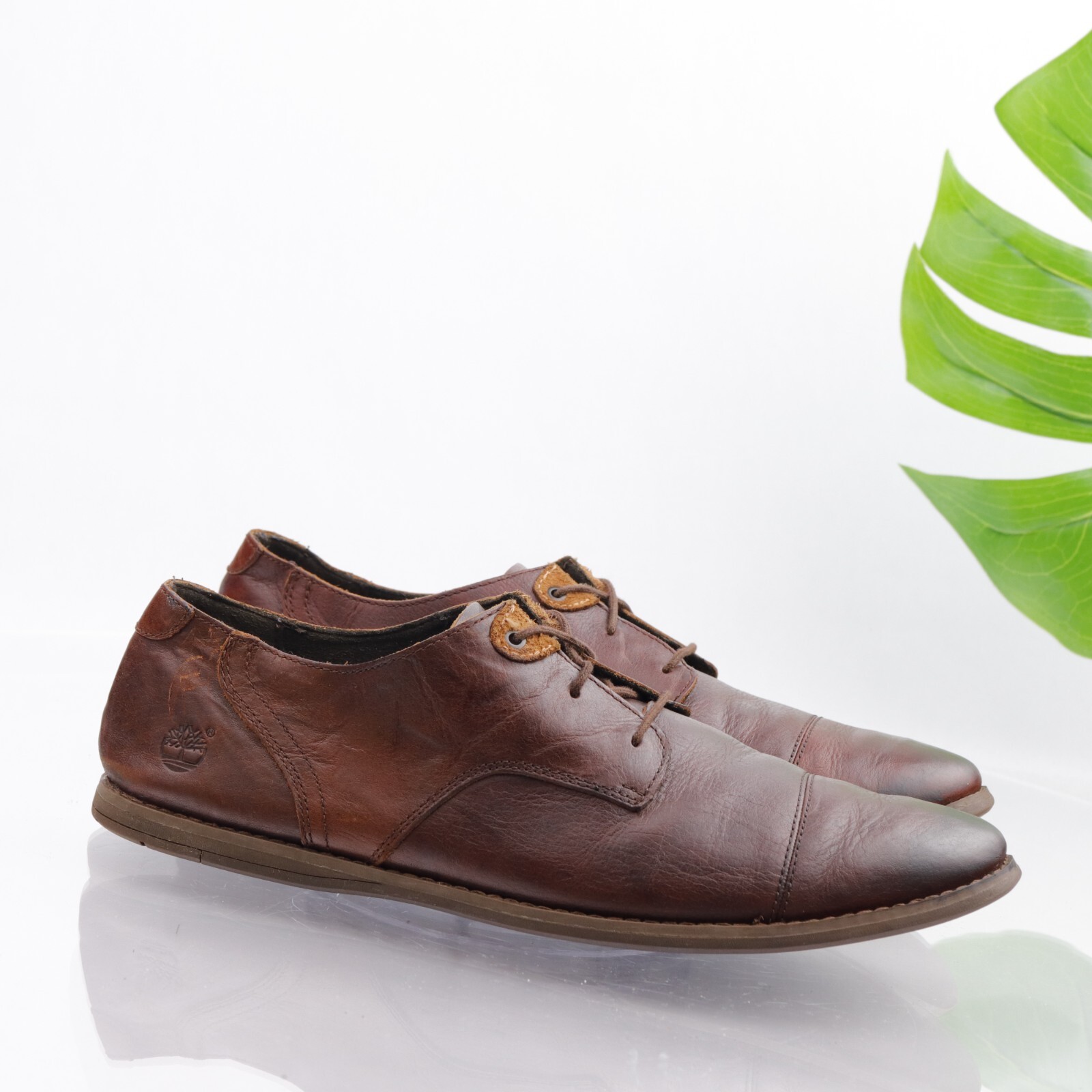 SAOLA Timberland Oxford da uomo taglia 13 ortolite marrone comfort pelle punta berretto 3 occhi