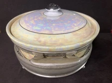 Vintage Fraunfelter China 8”, 6 Cup Casserole Royal Rochester & Serving Caddy