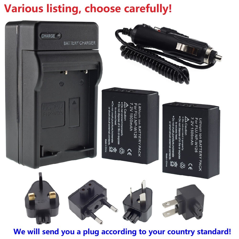 Battery or Charger for Fujifilm NP-W126 NP-W126S XT2 XT3 X-A1 X-T3 XPRO1  XPRO2