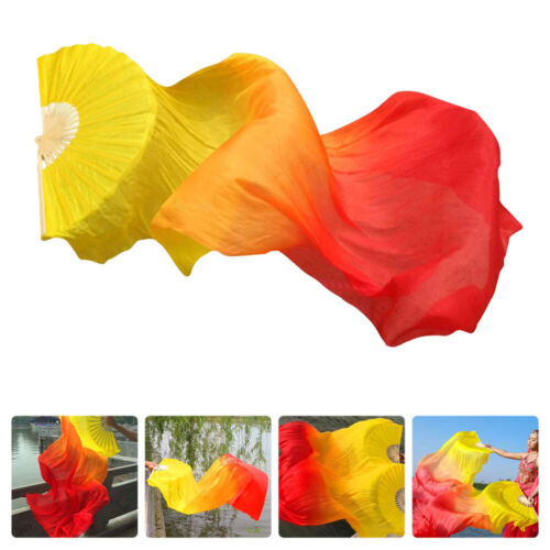  Folding Fan Worship Flags for Dancing Imitation Silk Dance Veil - Afbeelding 1 van 12