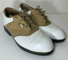 Nike Zoom Air Golf Shoes Men's Size 6.5 EU 39 Leather Saddle Brown White