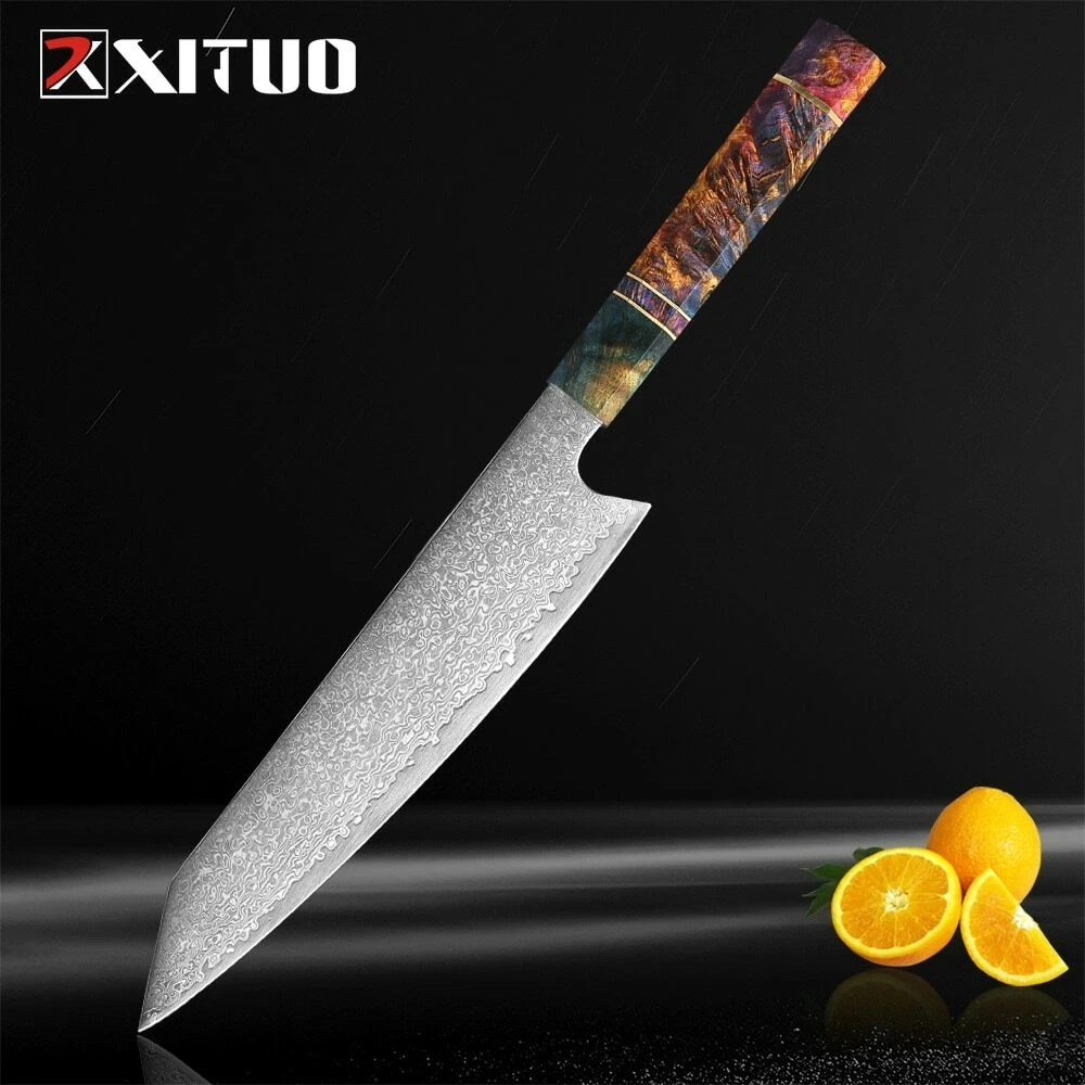 XITUO Damascus Chef's Knife 8"inch Japanese Damascus Steel Salmon Slicing
