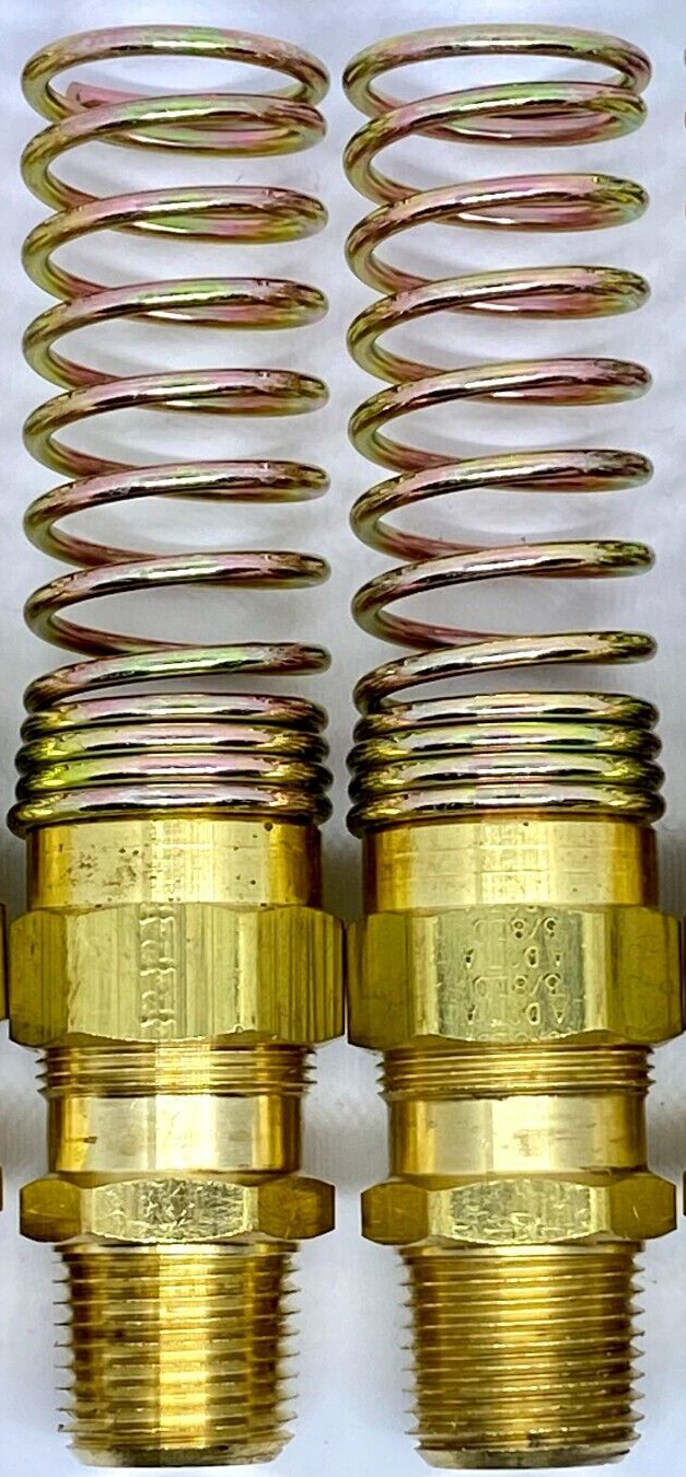 2PKG Brass DOT Air Brake Hose End Connector 3/8" Hose x 1/2" MNPT W