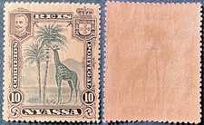 Nyassa 1901 10R King Carlos I - Giraffe Sc-28 Black-Green MVLH OG #BB7