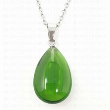 Emerald Crystal Necklace Pendant Teardrop Quartz Green Healing Gemstone