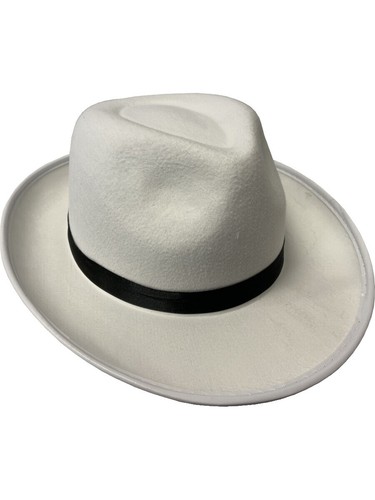 Kangaroo White Fedora Brim Felt Church Hat 1920 display picture 3