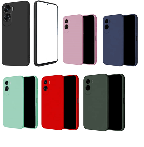Custodia Per HONOR 400 LITE &ndash; Cover TPU Morbida Nera + Pellicola Vetro Temperato 9H