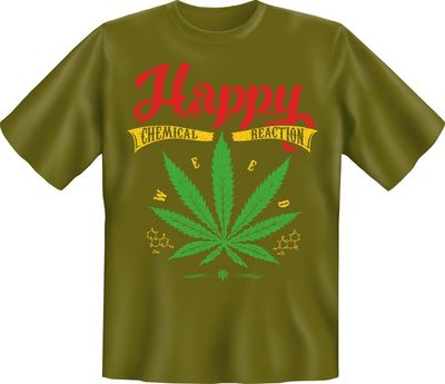 T-Shirt Happy chemical reaction - Drogen Hanf S M L XL XXL NEU Geschenk