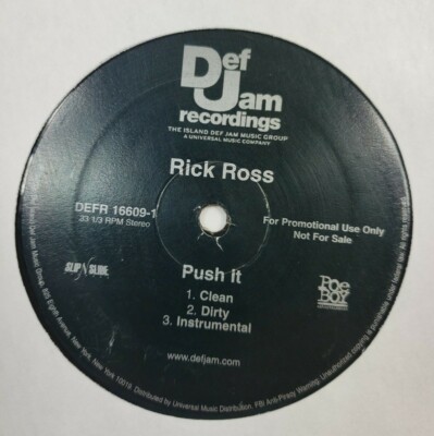 Rick Ross - Push It Vinyl DEFR 16609 PROMO VG+/VG+