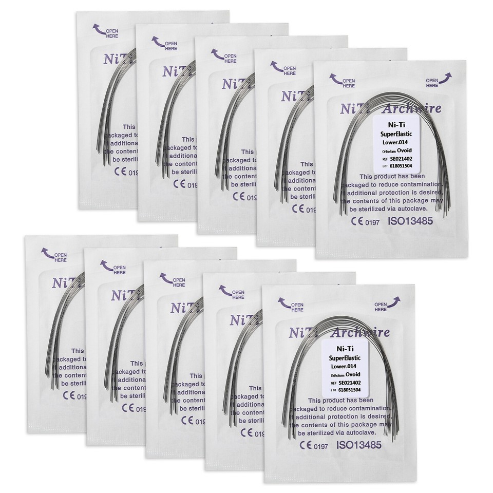 Confezione 10 Fili Arco Ortodontici Dentali Elastici NITI Acciaio - Foto 2