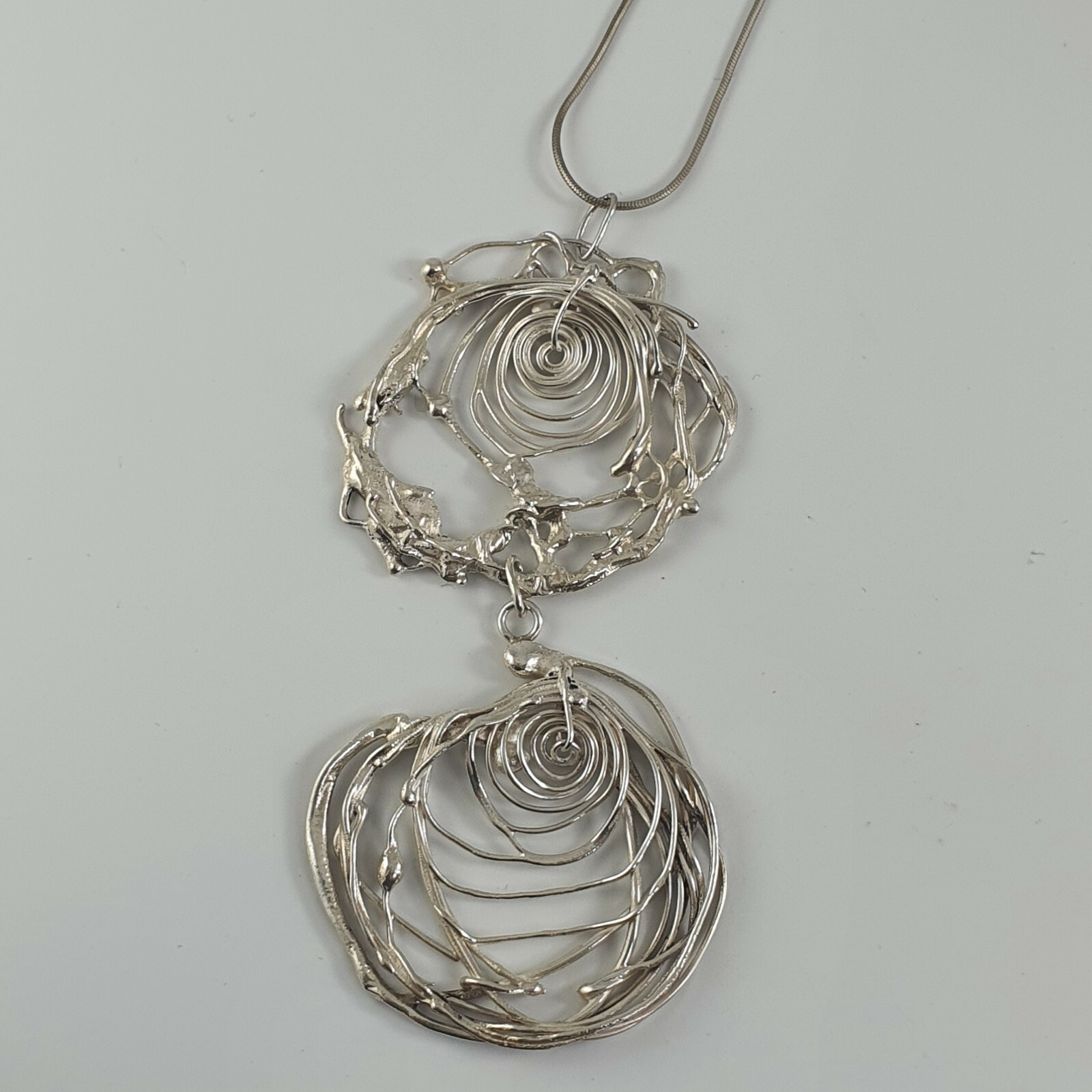 Photo 5 of Huge Handmade Sterling Silver 925 Pendant NECKLACE Hallmarked 38G, JP~ 18", N13