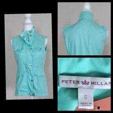 Peter Miller Golf Vest Women's Small Turquoise Paisley Great Shape Inv#z3608