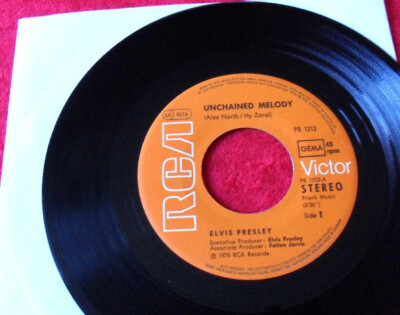 Single 7'' Elvis Presley - Unchained Melody / Softly as I leave you TOP!