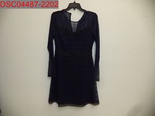 Missing Button, Guess Women's Black & Navy Lace Floral Fit & Flare Dress, 6