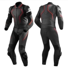 Handmade Men Genuine Leather Track Suit Motorbike/Motorcycle Biker Racer Suit