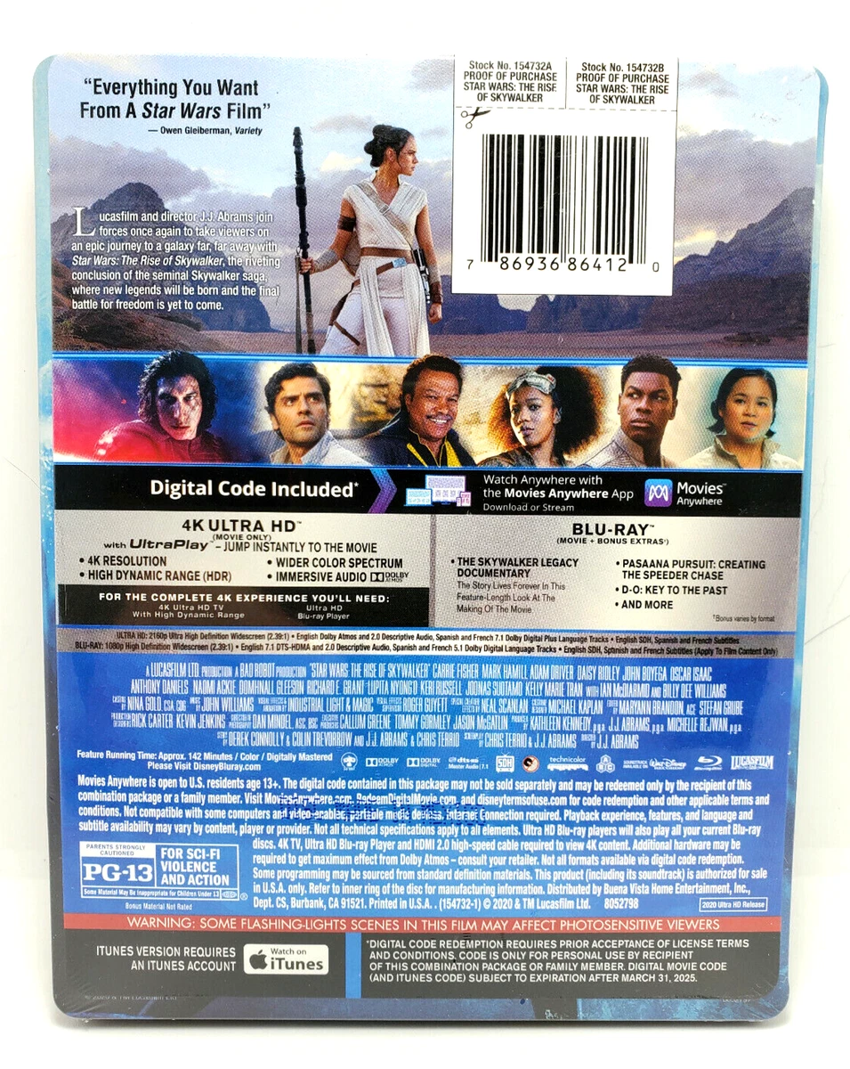 Best Buy: Star Wars: The Rise of Skywalker [SteelBook][Dig Copy][4K Ultra  HD Blu-ray/Blu-ray][Only@ Best Buy] [4K Ultra HD Blu-ray/Blu-ray] [2019]