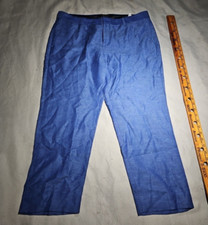 Banana Republic Pants Womens Sz 12 Blue Linen Blend Avery Straight Leg Cropped