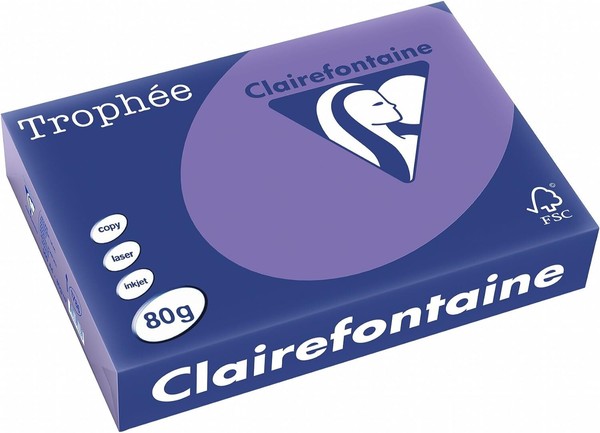 Clairefontaine Trophee Color 1786C Violett 80G DIN-A4 500 Blatt Farbiges Papier-image