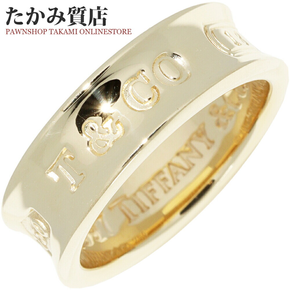 Tiffany & Co. K18YG 1837 Ring Width 6mm US Size No. 5-5.5 Ring Pre 