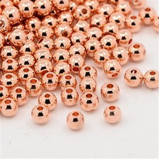 1000 Pcs Round Rose Gold Brass Spacer Beads For DIY Jewelry Making 3mm Hole 1mm