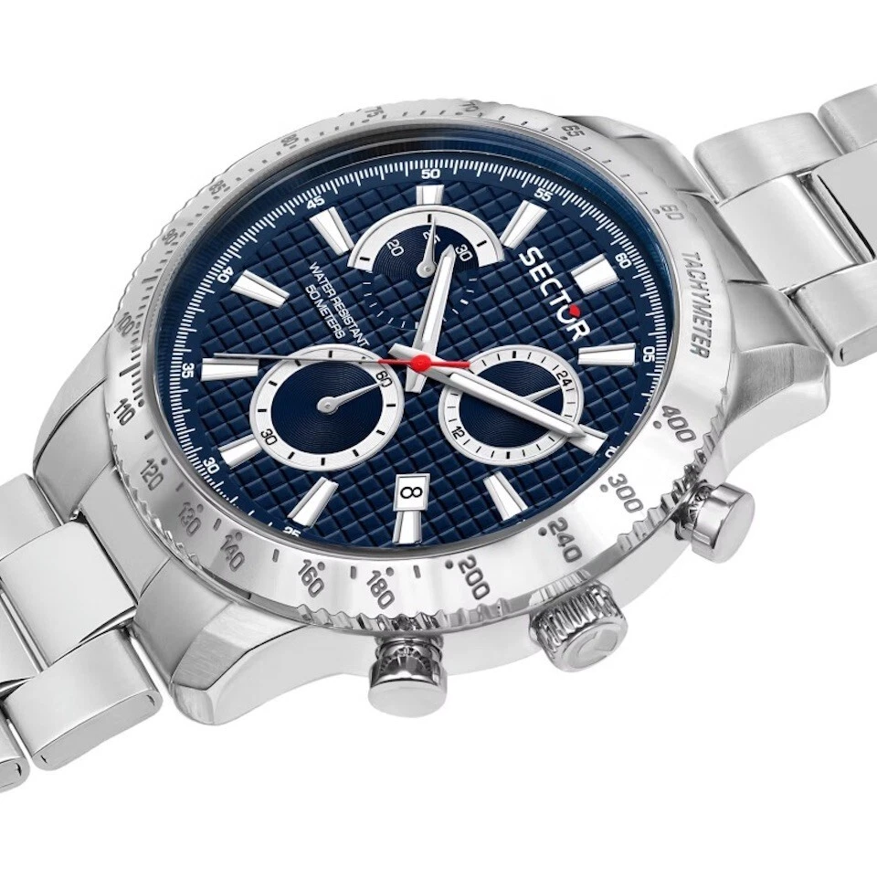 Sector No Limits SGE 650 42mm Cassa Argento in Acciaio, Cinturino Argento in... - Immagine 2 di 4