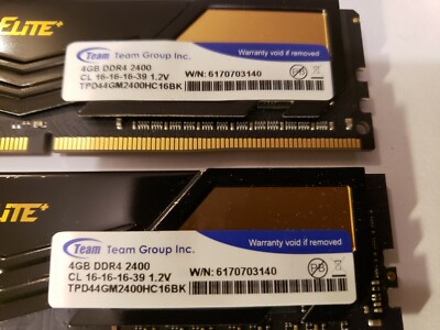 Team ELite 8GB kit 2x4GB DDR4 2400 TPD44GM2400HC16BK CL 16-16-16