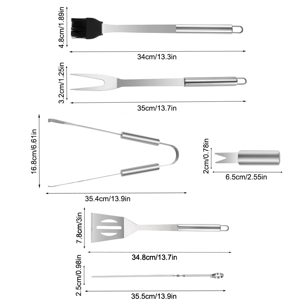 Stainless Steel BBQ Tool Set Outdoor Barbecue Utensil Grill Utensils